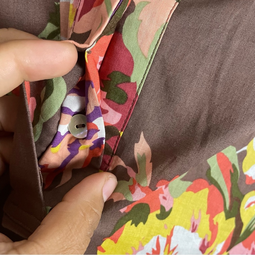 Soft Surroundings tunic floral rolled sleeves side pockets women’s Size XSmall - Picture 13 of 14
